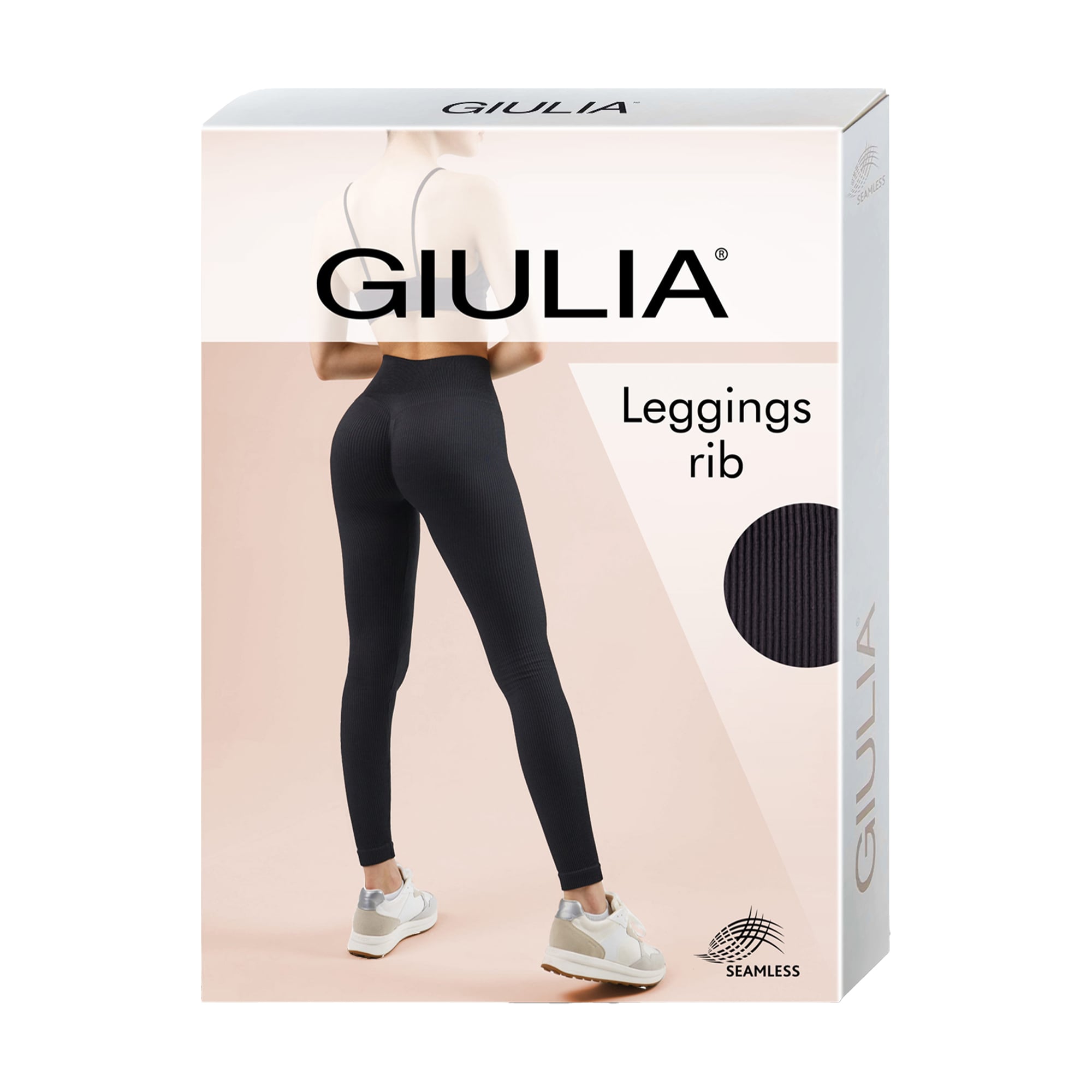 Уцінка! Легінси жіночі Giulia Leggings Rib в рубчик, з моделювальним швом ззаду, Naturale, розмір L/XL