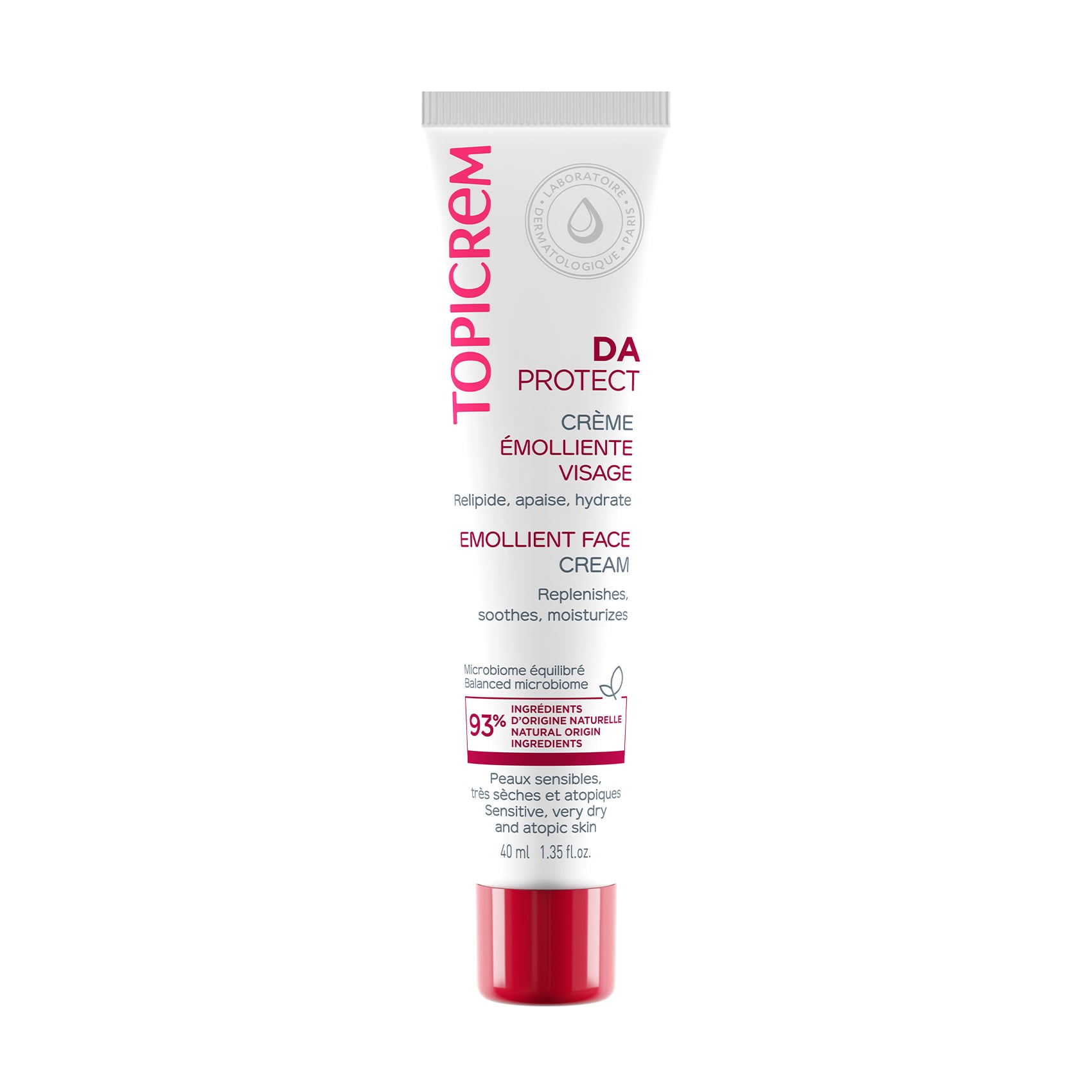 Уцінка! Ліпідовідновлювальний крем для обличчя Topicrem DA Emollient Face Cream, 40 мл