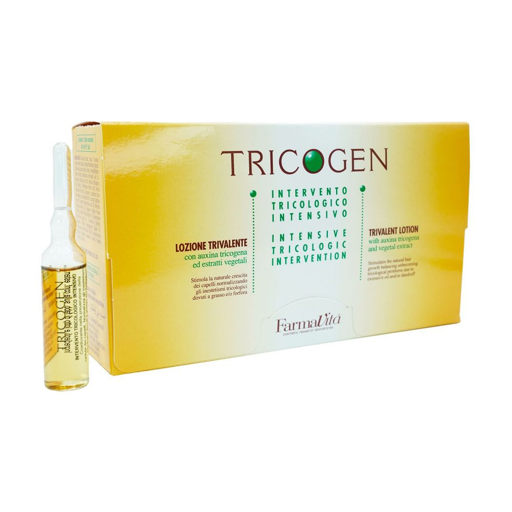 Уцінка! Лосьйон FarmaVita Tricogen Trivalent Lotion в ампулах, проти лупи та випадіння волосся, 12*8 мл