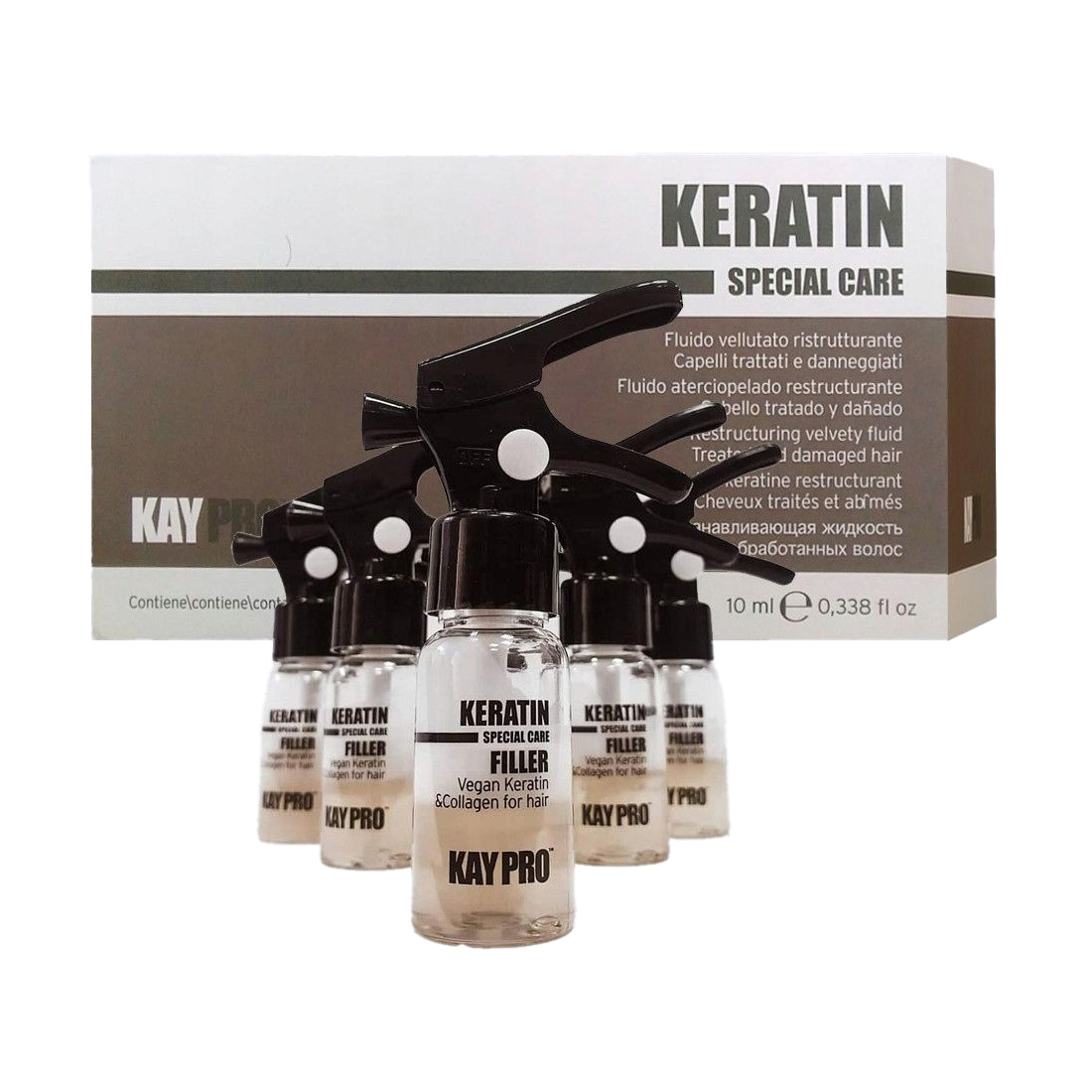 Уцінка! Лосьйон-філлер для волосся KayPro Special Care Keratin Filler з кератином, 12*10 мл