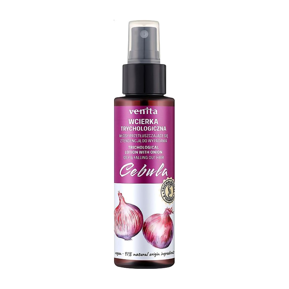 Уцінка! Лосьйон Venita Trichological Lotion для жирного волосся схильного до випадіння, з екстрактом цибулі, 100 мл
