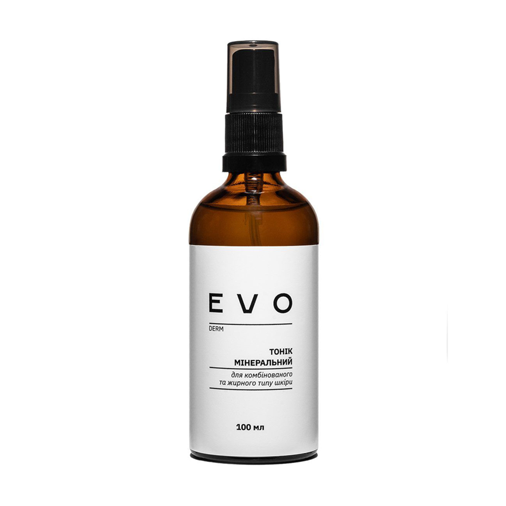 Уцінка! Мінеральний тонік EVO derm для комбінованого та жирного типу шкіри обличчя, 100 мл