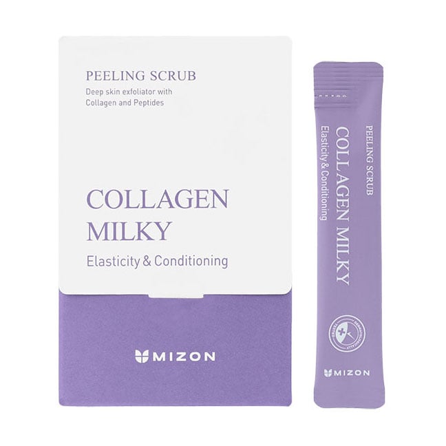 Уцінка! Молочний пілінг-скраб для обличчя Mizon Collagen Milky Peeling Scrub, 40*5 г