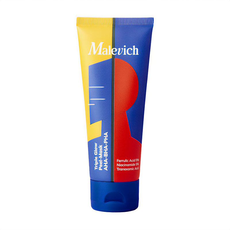 Уцінка! Мультикислотна маска-пілінг Malevich Triple Glow Peel-Mask для сяяння шкіри обличчя, 75 мл
