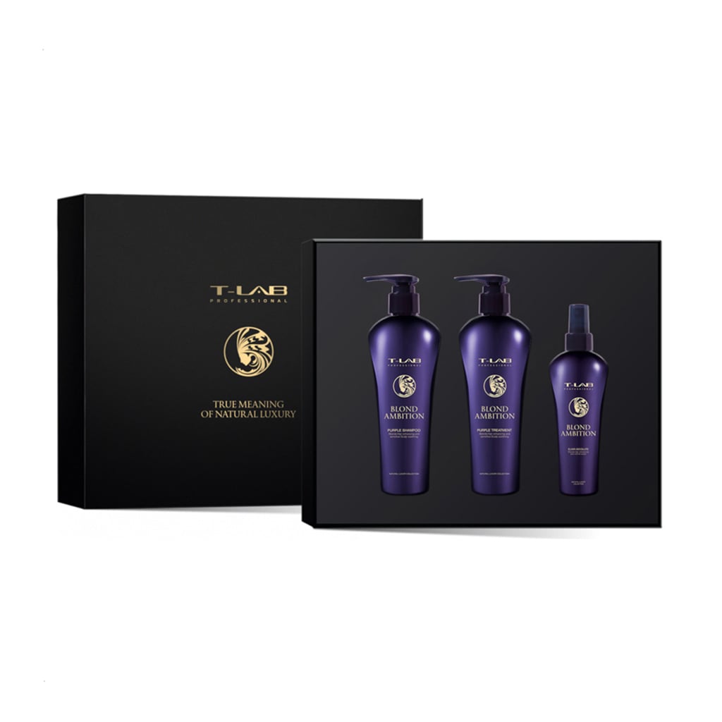 Уцінка! Набір для фарбованого волосся T-LAB Professional Blond Ambition Ritual (шампунь, 300 мл + кондиціонер, 300 мл + еліксир, 150 мл)