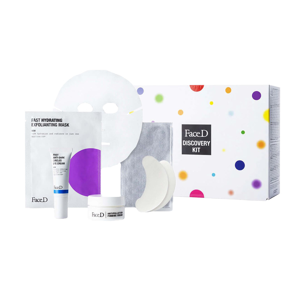 Уцінка! Набір для обличчя Face D Discovery Kit (крем для шкіри навколо очей, 15 мл + патчі для шкіри навколо очей + тканинна маска, 1 шт + крем, 25 мл)