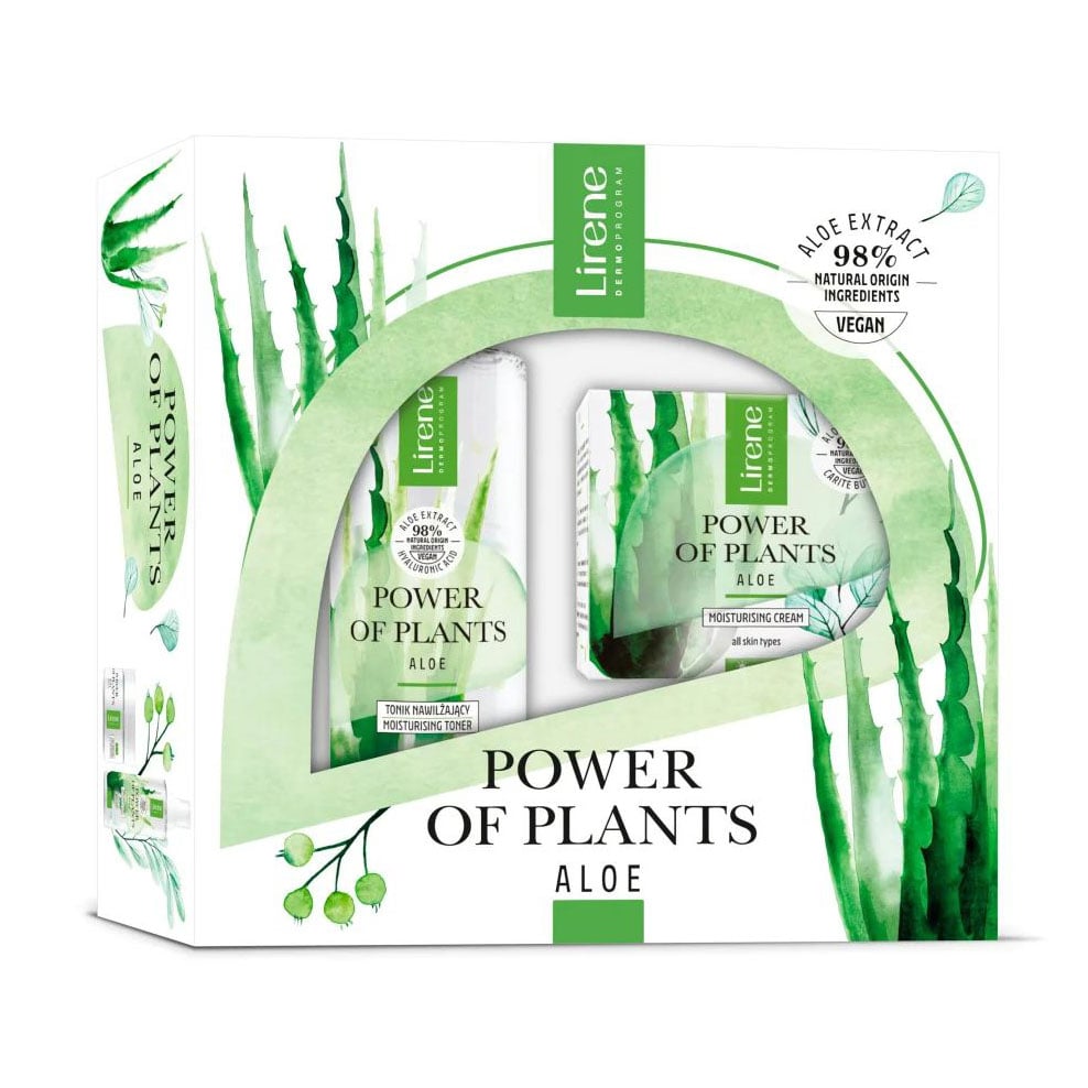 Уцінка! Набір для обличчя Lirene Power of Plants Aloe (крем, 50 мл + тонік, 200 мл)