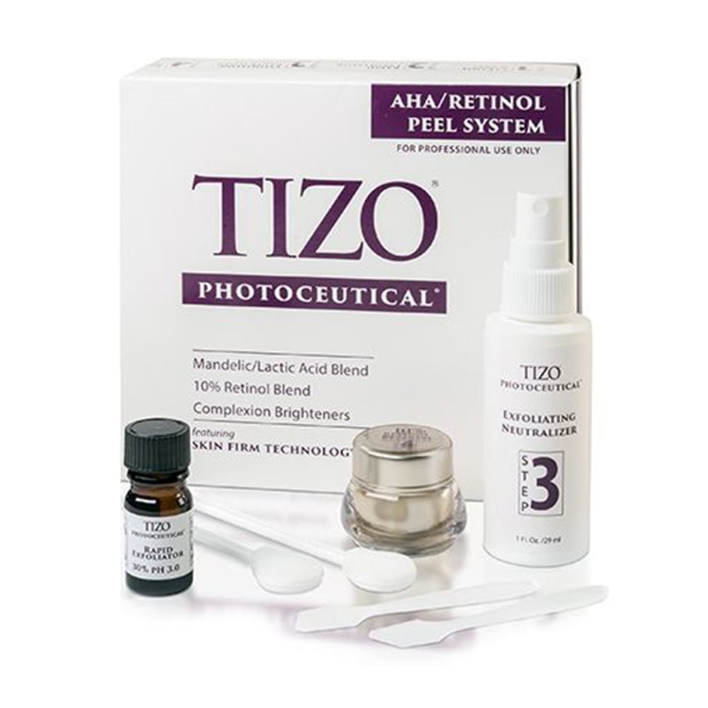 Уцінка! Набір для професійного пілінгу обличчя TiZO Photoceutical AHA/Retinol Peel System, 3 продукти