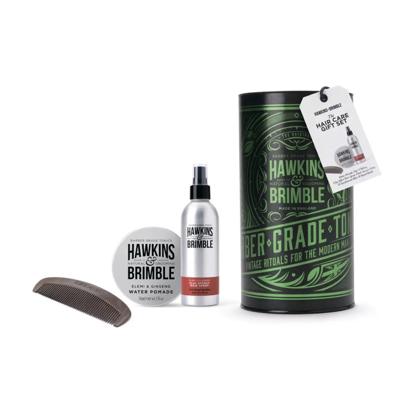 Уцінка! Набір для волосся Hawkins &amp; Brimble The Hair Care Gift Set (помада для укладання, 50 г + спрей, 150 мл + гребінець)