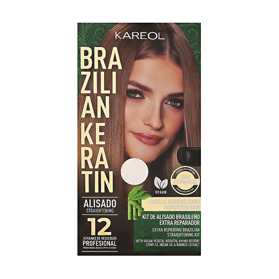 Уцінка! Набір для волосся Kareol Brazilian Keratina Extra Repairing (шампунь, 17 мл + шампунь, 30 мл + кондиціонер, 30 мл + крем, 150 мл + пензлик)