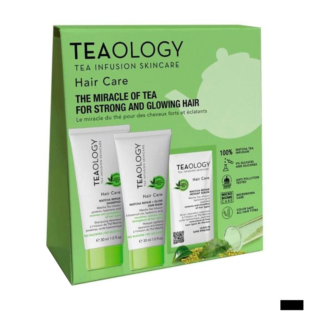 Уцінка! Набір для волосся Teaology Matcha Repair Hair Care Kit (шампунь, 30 мл + маска, 30 мл + сироватка, 3 мл)
