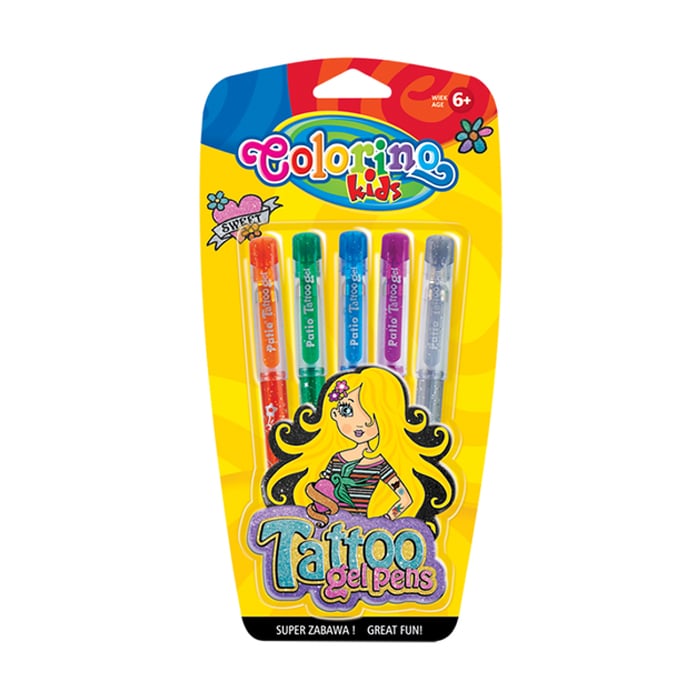 Уцінка! Набір гелевих ручок Colorino Kids Tattoo, 5 шт