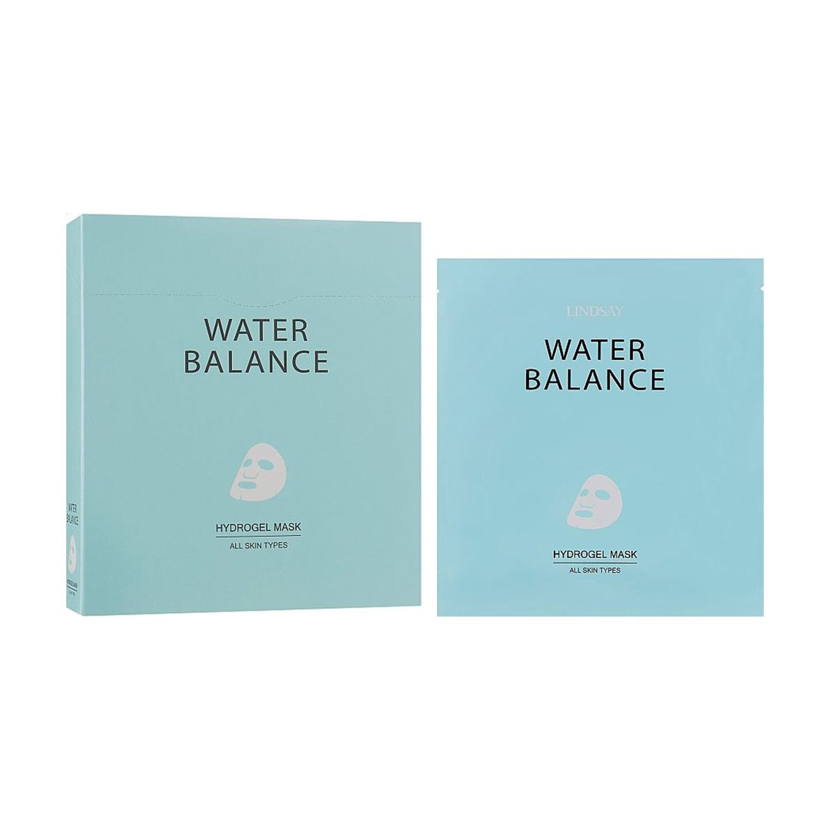 Уцінка! Набір гідрогелевих масок для обличчя Lindsay Water Balance Hydrogel Mask для всіх типів шкіри, 10*25 г