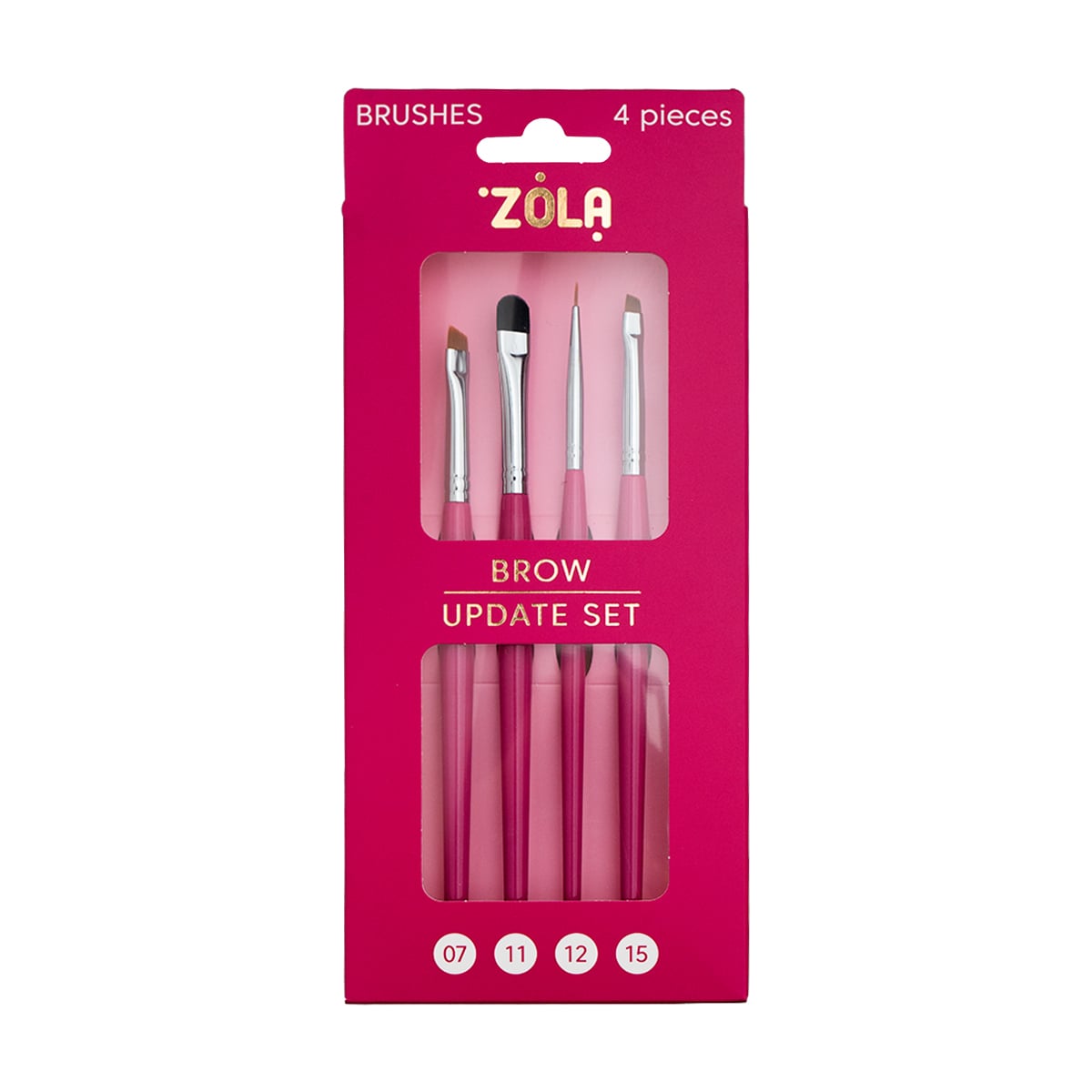Уцінка! Набір пензликів для брів Zola Brow Update Set, 4 шт