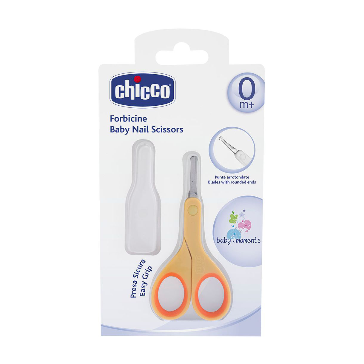 Уцінка! Ножнички дитячі з ковпачком Chicco, помаранчеві