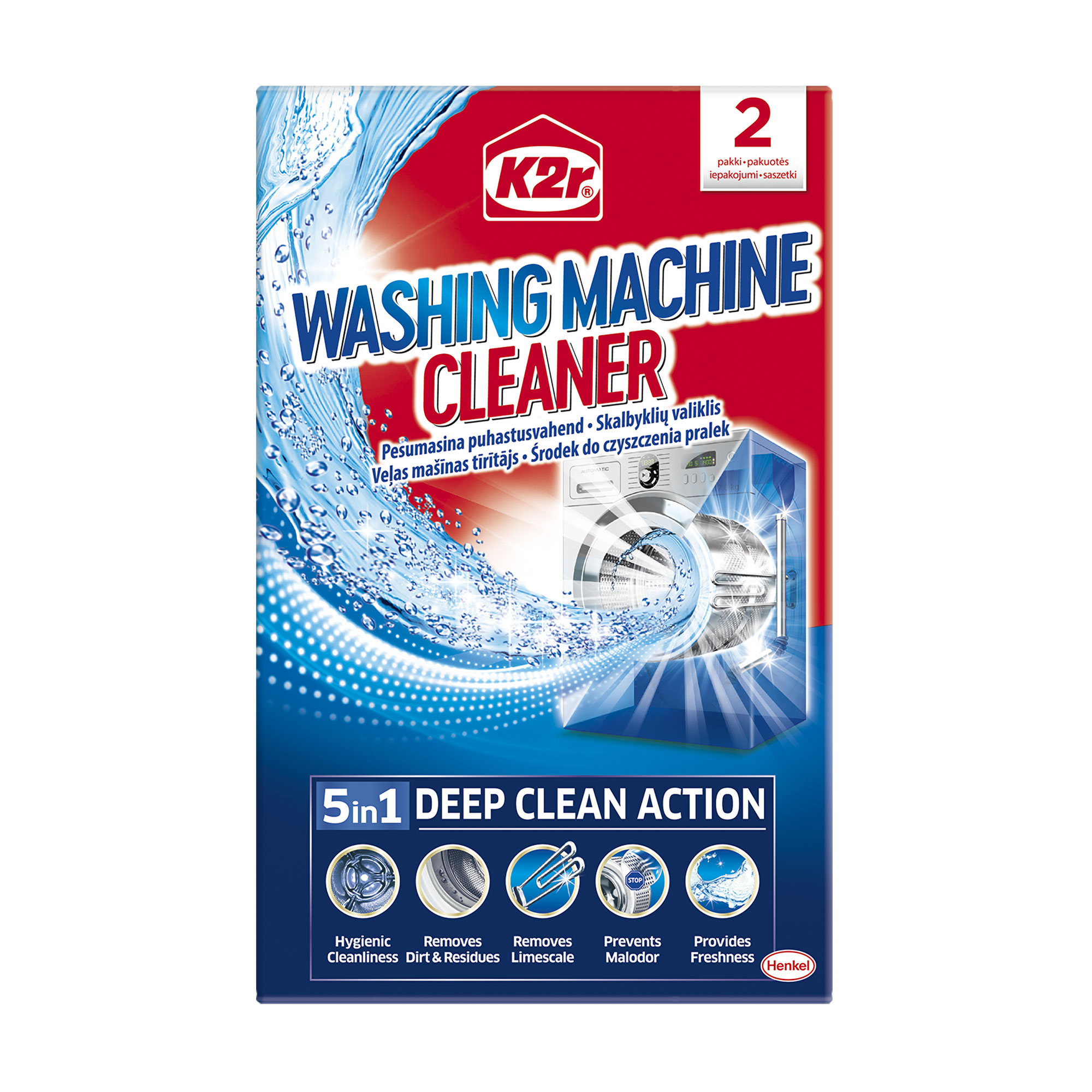 Уцінка! Очищувач для пральної машини K2r Deep Clean Action 5 в 1, 2 шт