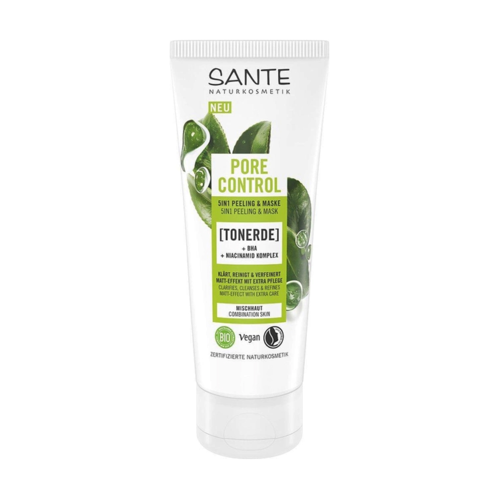 Уцінка! Очищувальний біозасіб для обличчя Sante Pore Control 5 In 1 Peeling &amp; Mask для комбінованої шкіри, з BHA-кислотою та комплексом ніацинаміду, 100 мл