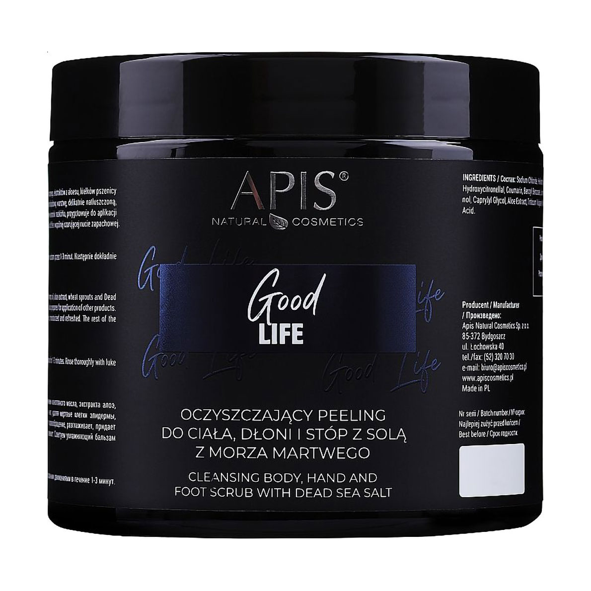 Уцінка! Очищувальний скраб для тіла, рук і ніг Apis Natural Cosmetics Good Life, 700 г