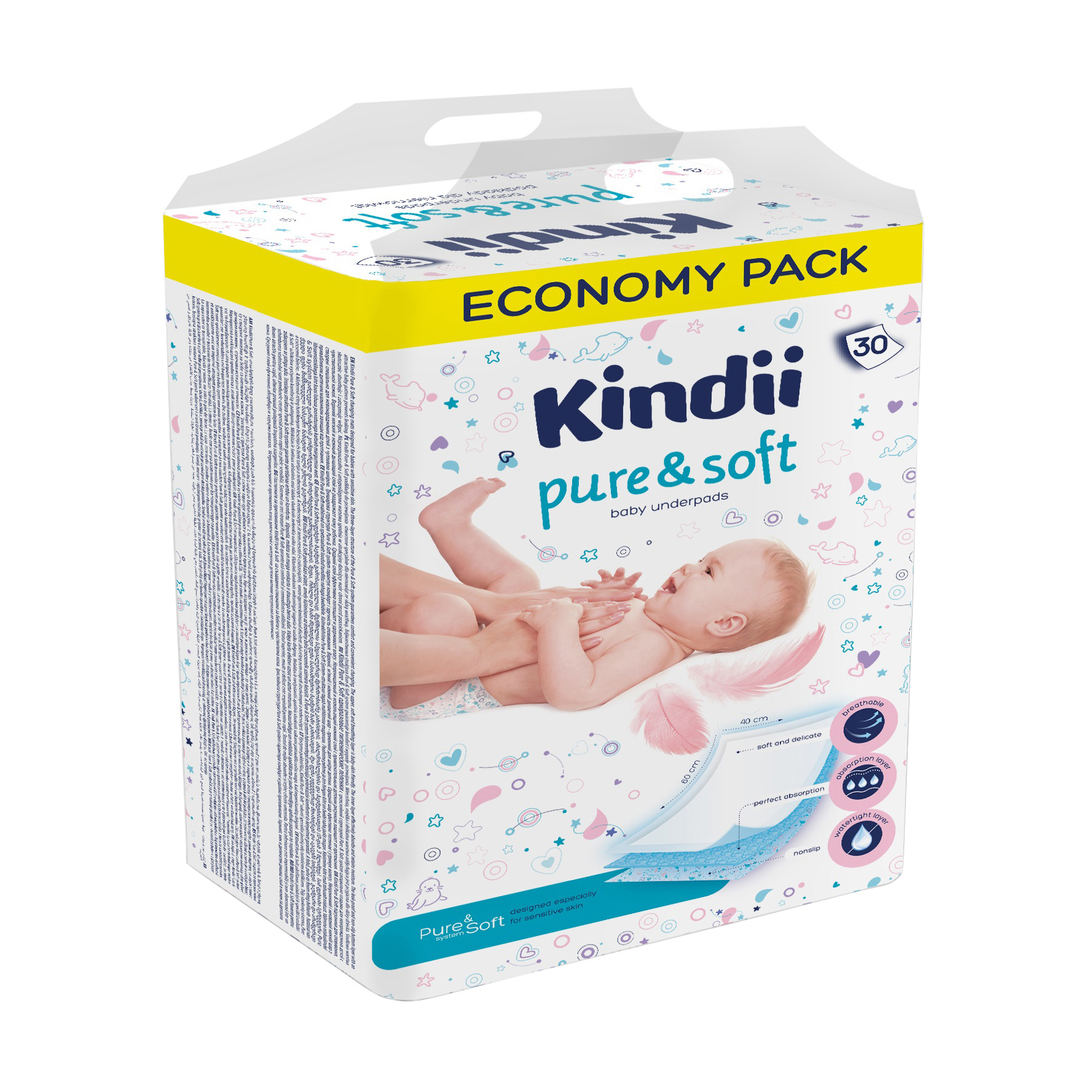 Уцінка! Одноразовi пелюшки для дiтей Cleanic Kindii Pure &amp; Soft 60*40, 30 шт