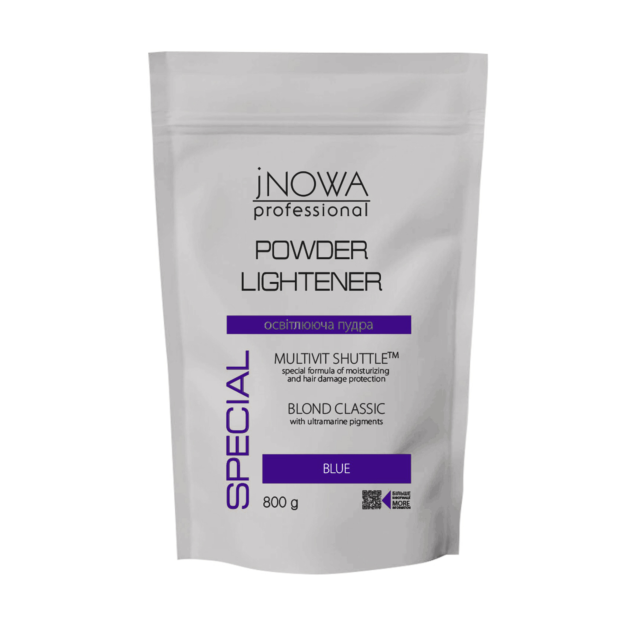 Уцінка! Освітлювальна пудра для волосся jNOWA Professional Blond Classic Powder Lightener з антижовтим ефектом, синя, 800 г