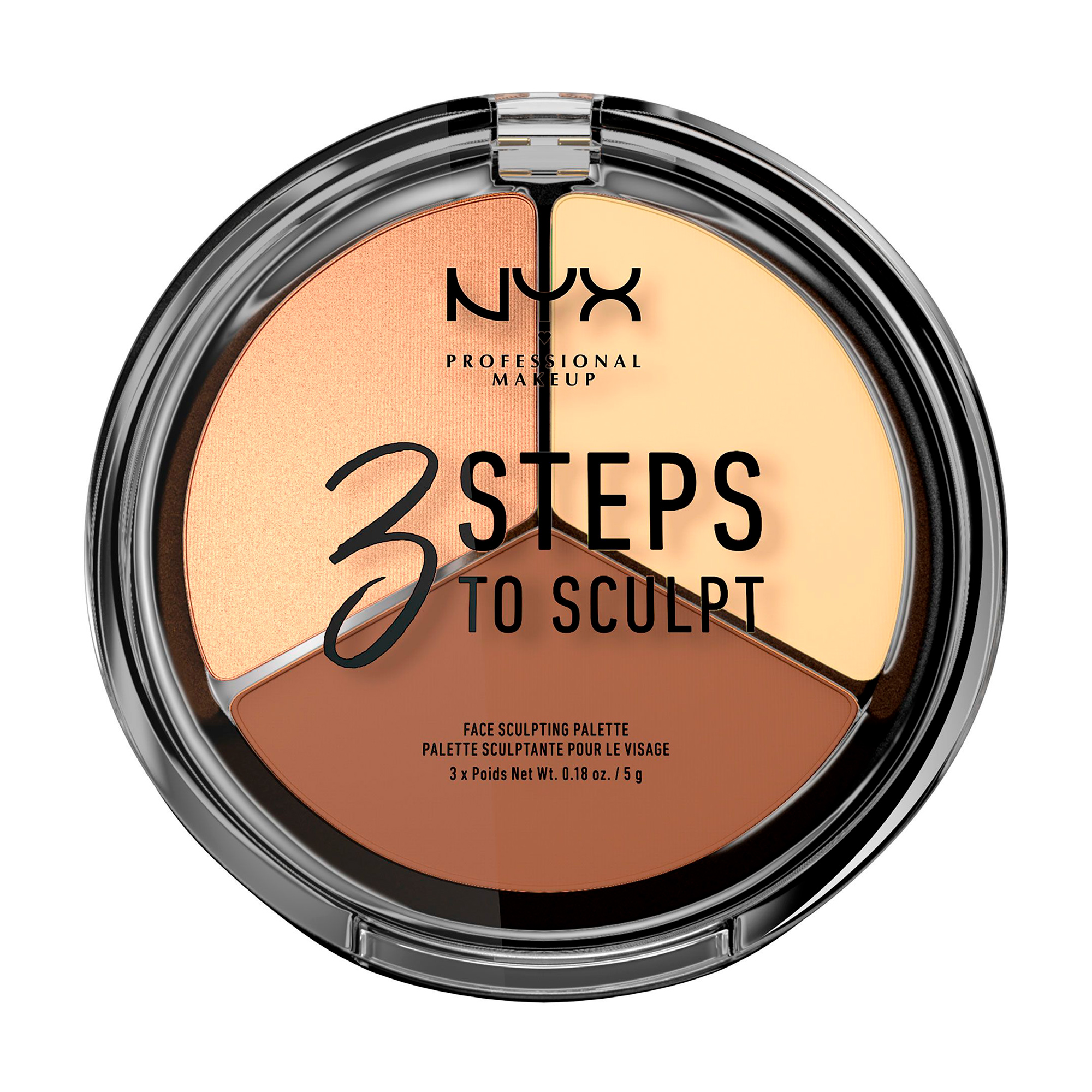Уцінка! Палетка для контурінгу обличчя NYX Professional Makeup 3 Steps To Sculpt Face Sculpting Palette 02 Light, 5 г
