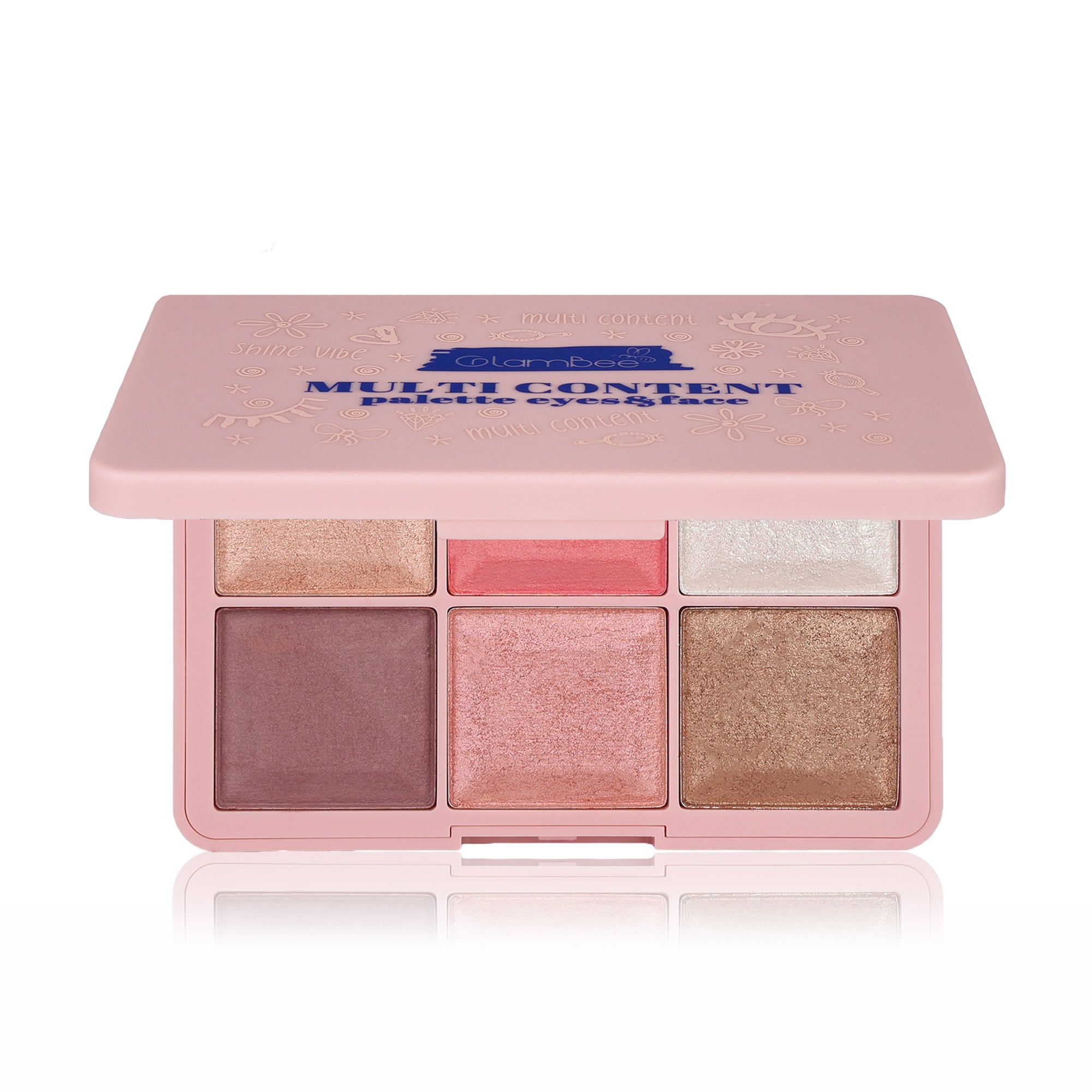 Уцінка! Палетка для обличчя та повік GlamBee Multi Content Palette Eyes &amp; Face, 20.4 г