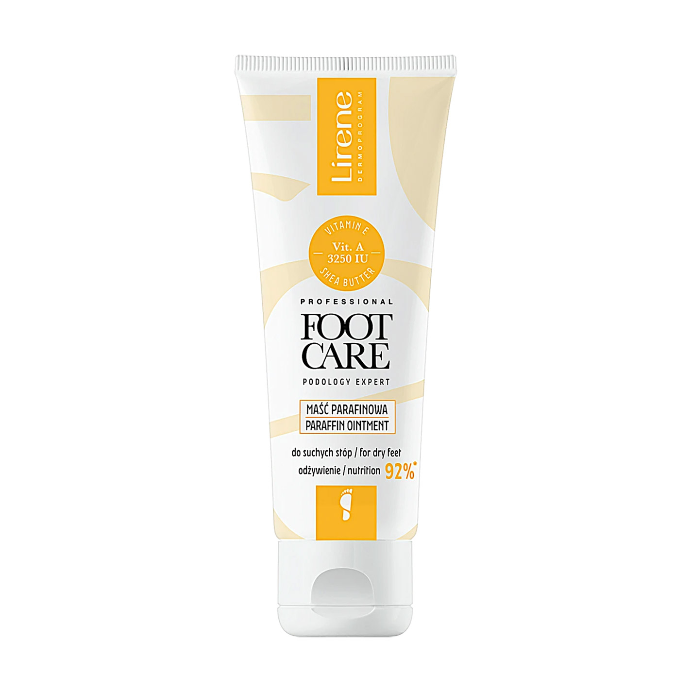 Уцінка! Парафіновий крем для ніг Lirene Foot Care Paraffin Ointment з вітамінами А та Е, 75 мл