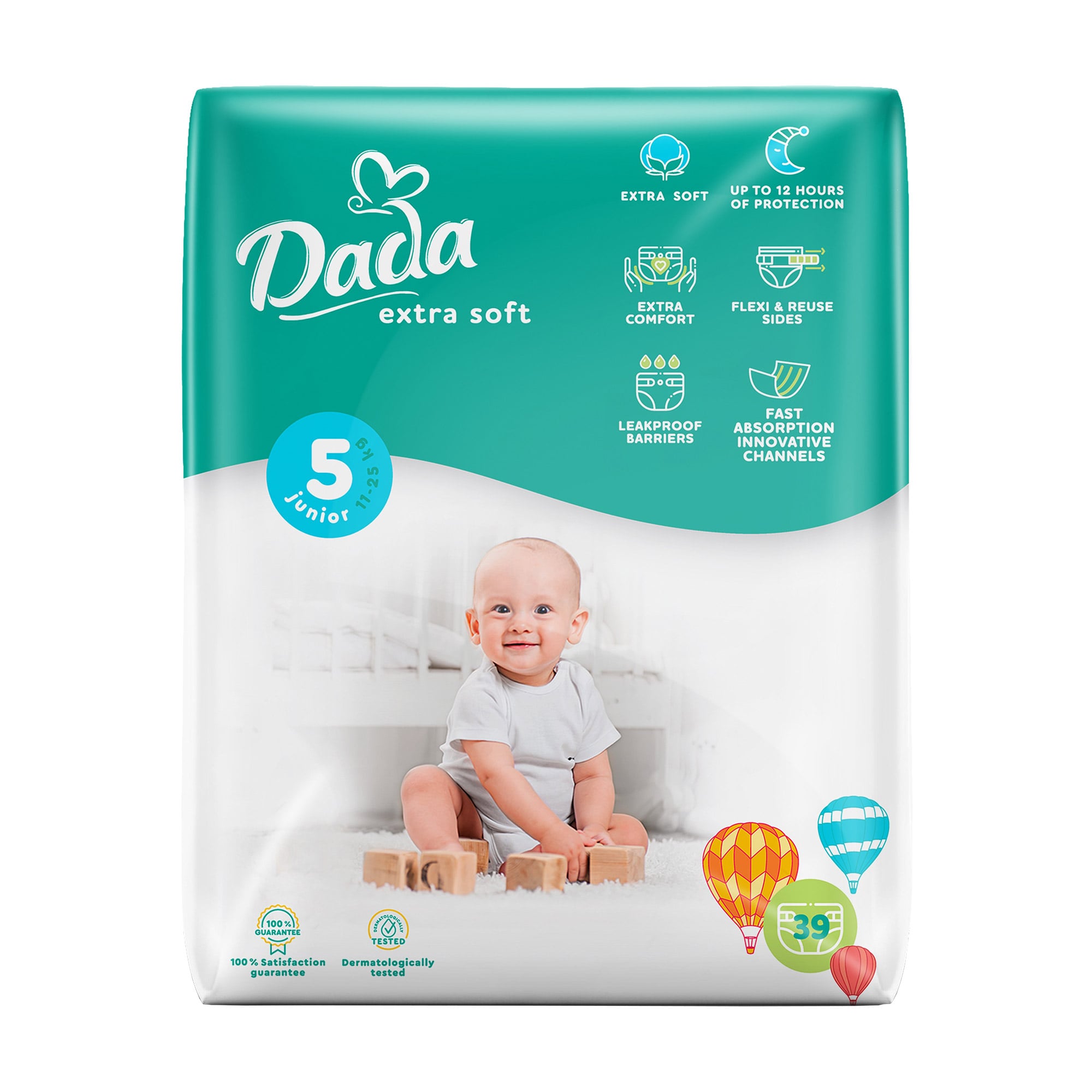 Уцінка! Підгузки Dada Extra Soft розмір 5 (11-25 кг), 39 шт
