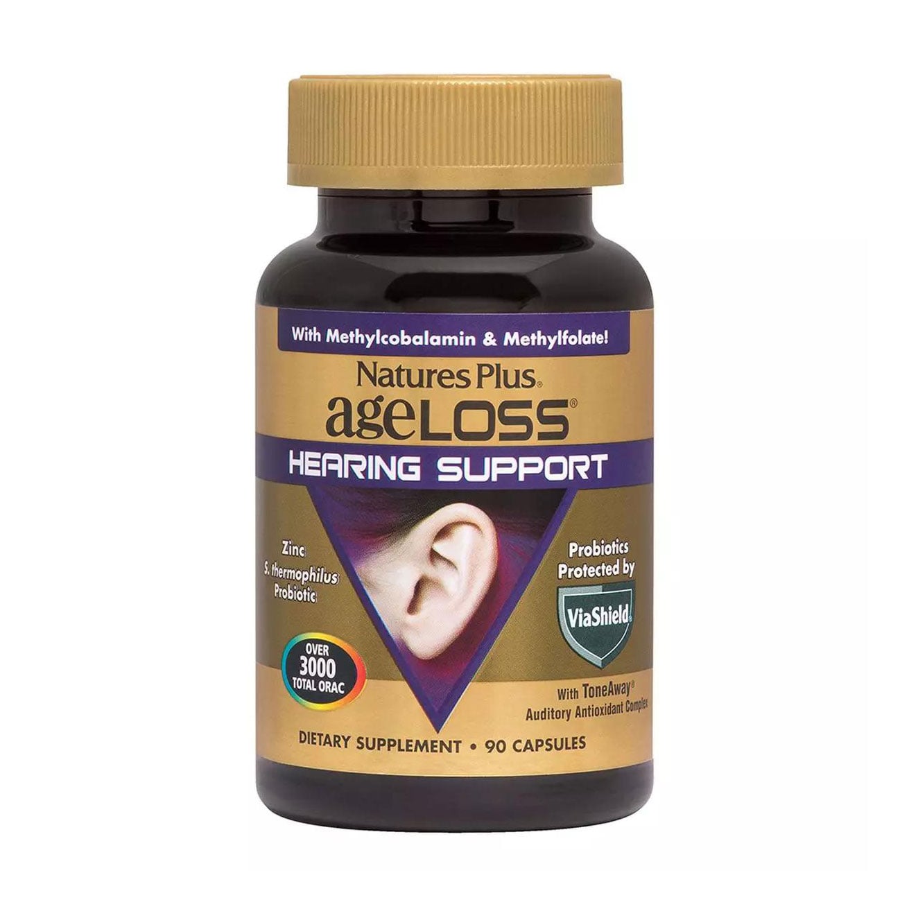 Уцінка! Підтримка слуху NaturesPlus AgeLoss Hearing Support, 90 капсул