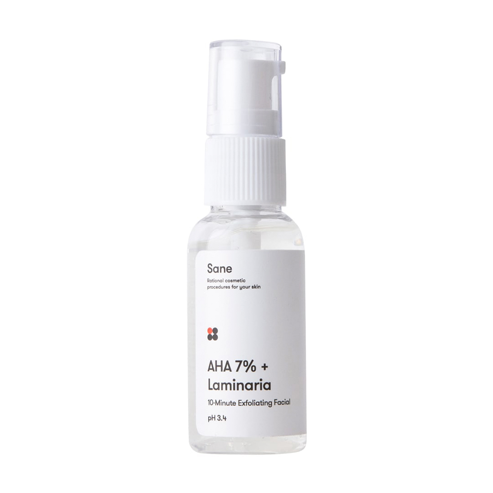 Уцінка! Пілінг для обличчя Sane AHA 7% + Laminaria 10-Minute Exfoliating Facial з комплексом фруктових кислот, 30 мл