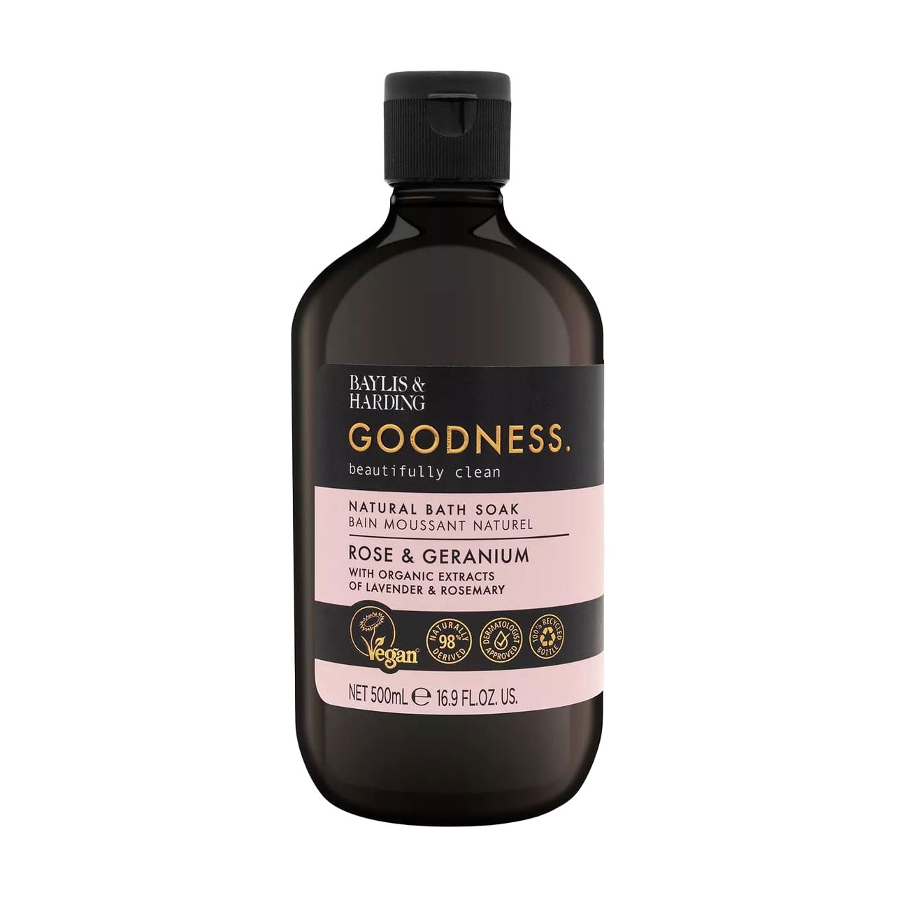 Уцінка! Піна для ванни Baylis &amp; Harding Goodness Natural Bath Soak, Rose &amp; Geranium, 500 мл