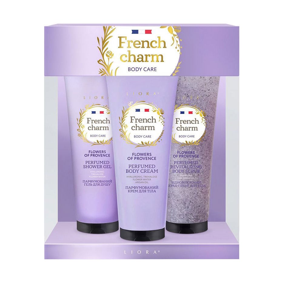 Уцінка! Подарунковий набір жіночий Emotions by Liora Flowers Of Provence (гель для душу, 125 мл + скраб-пілінг для тіла, 125 мл + крем для тіла, 125 мл)