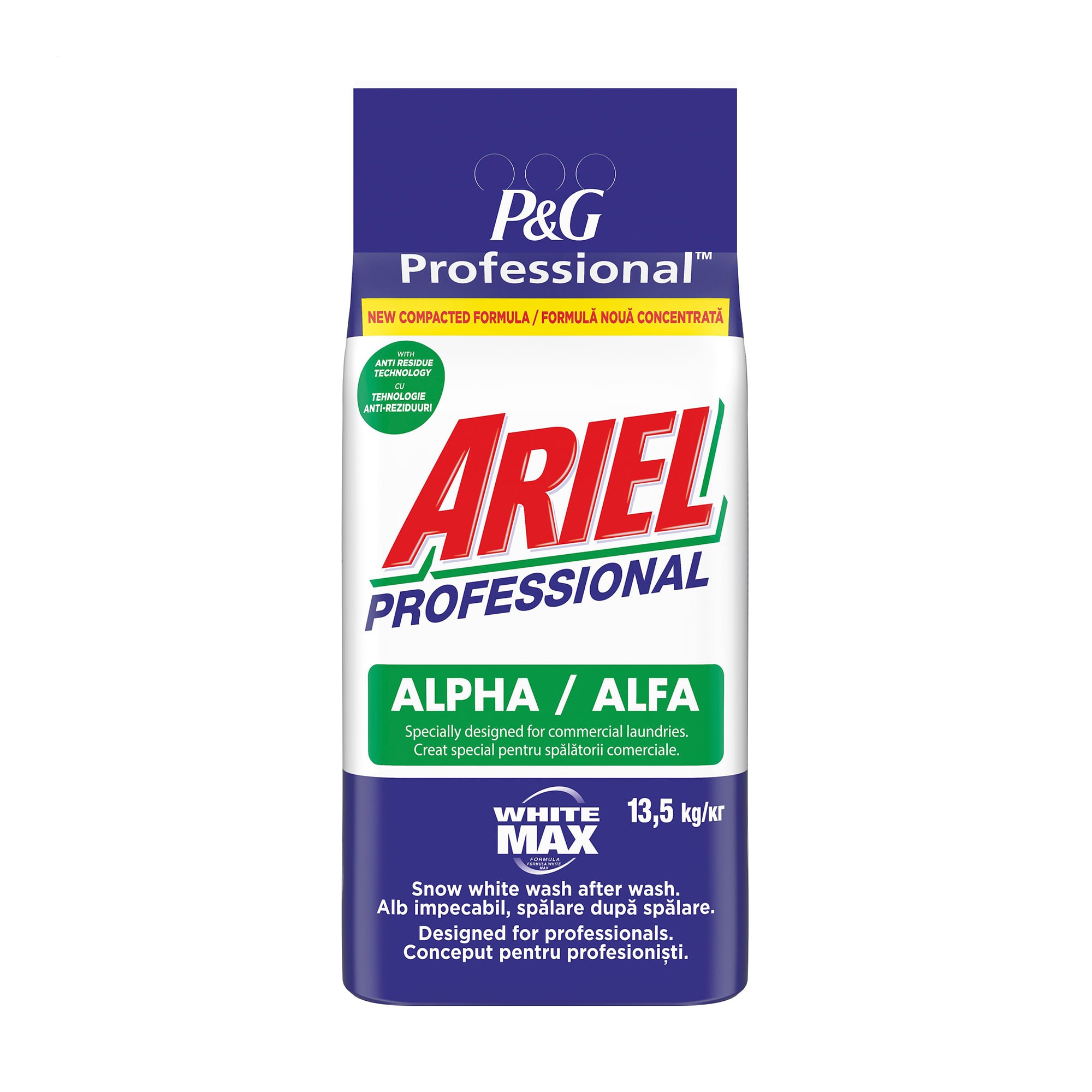Уцінка! Пральний порошок ARIEL Professional ALPHA White Max, 13.5 кг