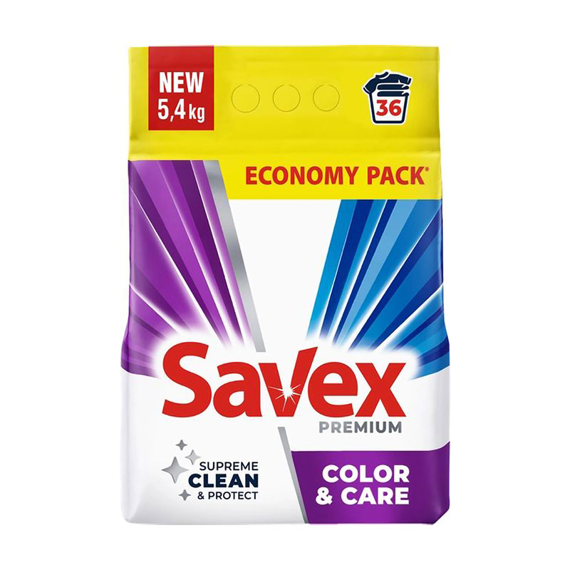Уцінка! Пральний порошок Savex Premium Color &amp; Care, 36 циклів прання, 5.4 кг