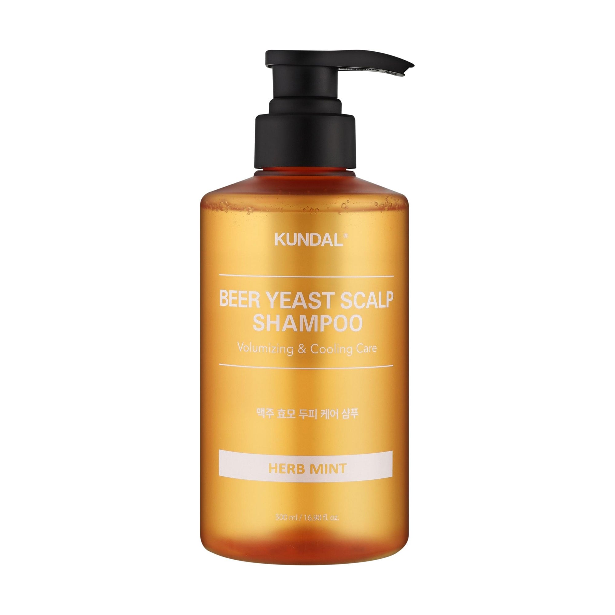 Уцінка! Пивний шампунь Kundal Beer Yeast Hair Loss Relief Shampoo Herb Mint для об'єму тонкого волосся, 500 мл