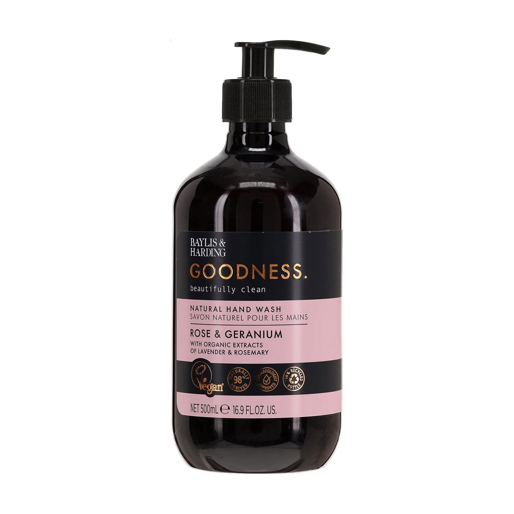 Уцінка! Рідке мило для рук Baylis &amp; Harding Goodness Natural Hand Wash, Rose &amp; Geranium, 500 мл