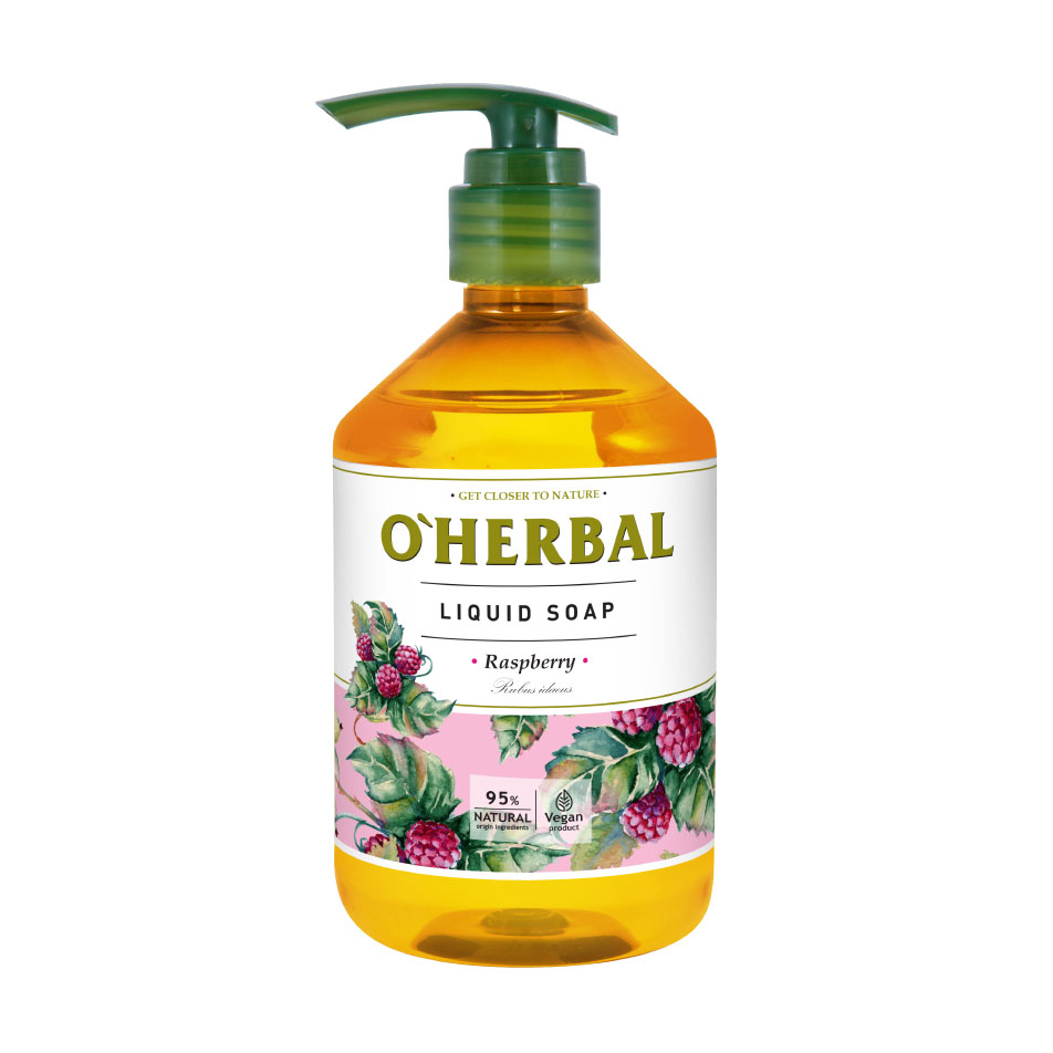 Уцінка! Рідке мило O'Herbal з екстрактом малини, 500 мл