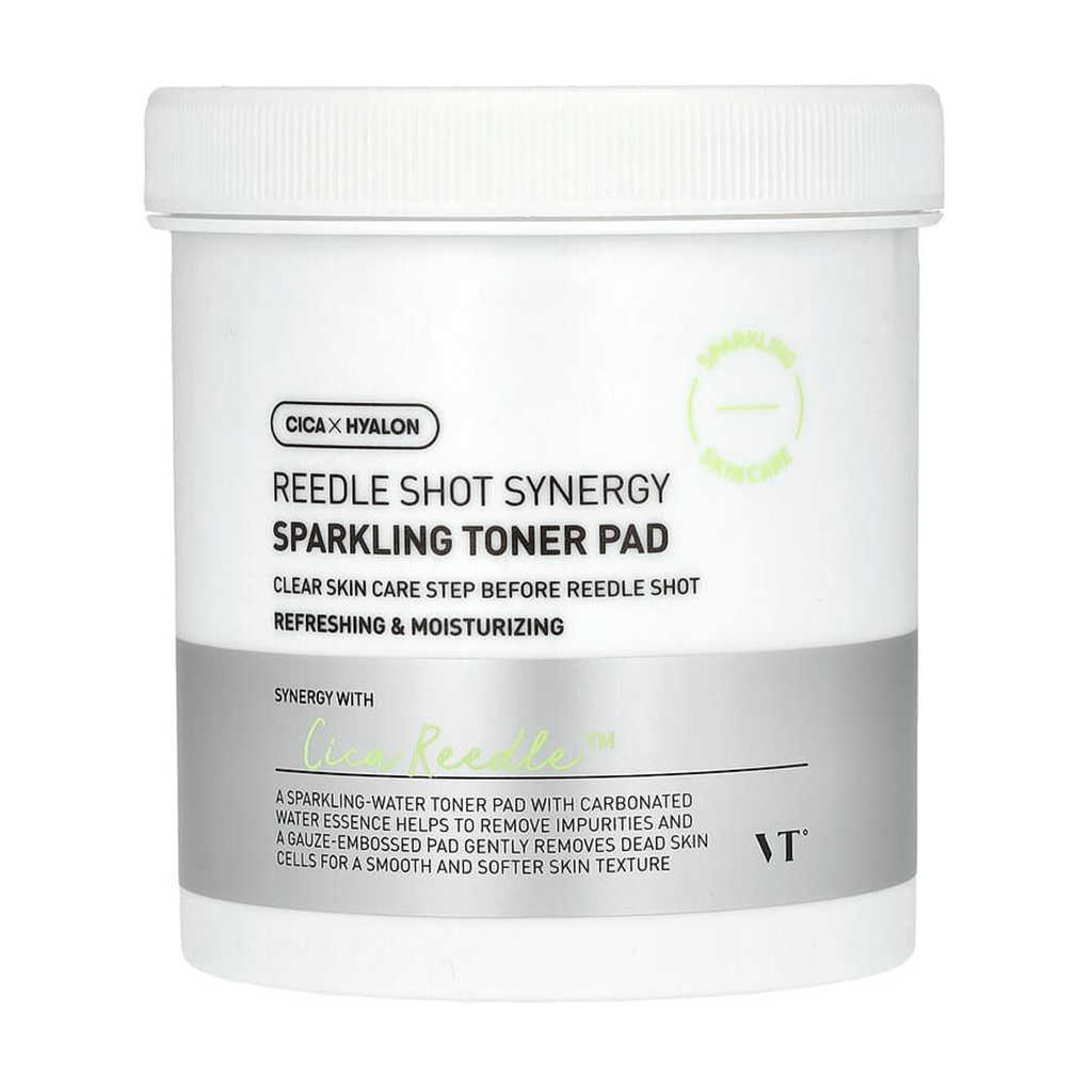 Уцінка! Розгладжувальні тонер-пади для обличчя VT Cosmetics Reedle Shot Synergy Sparkling Toner Pad, 200 мл, 80 шт