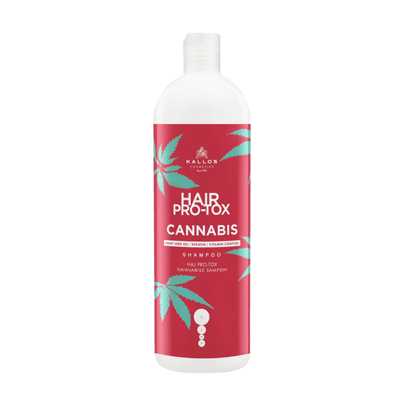 Уцінка! Шампунь для волосся Kallos Cosmetics Hair Pro-Tox Cannabis Shampoo з олією насіння конопель, кератином та вітамінним комплексом, 500 мл