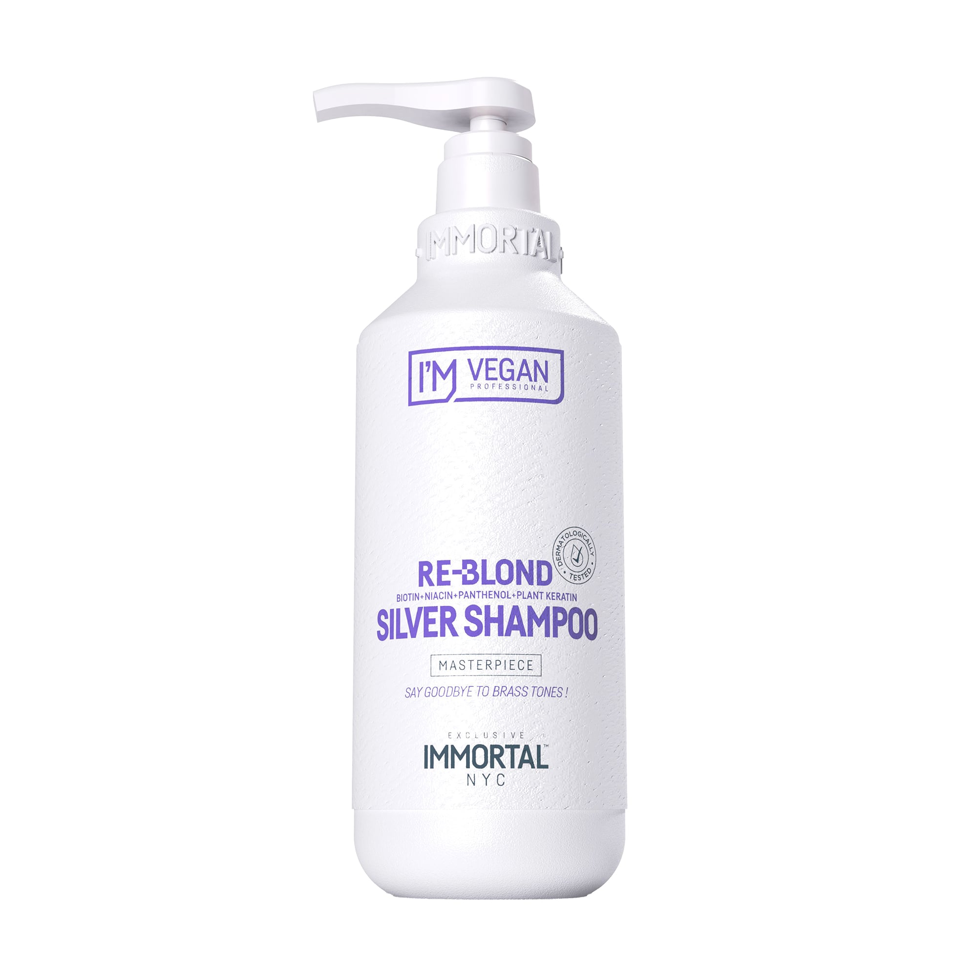 Уцінка! Шампунь Immortal NYC I'm Vegan Re-Bond Silver Shampoo проти небажаної жовтизни волосся, 500 мл