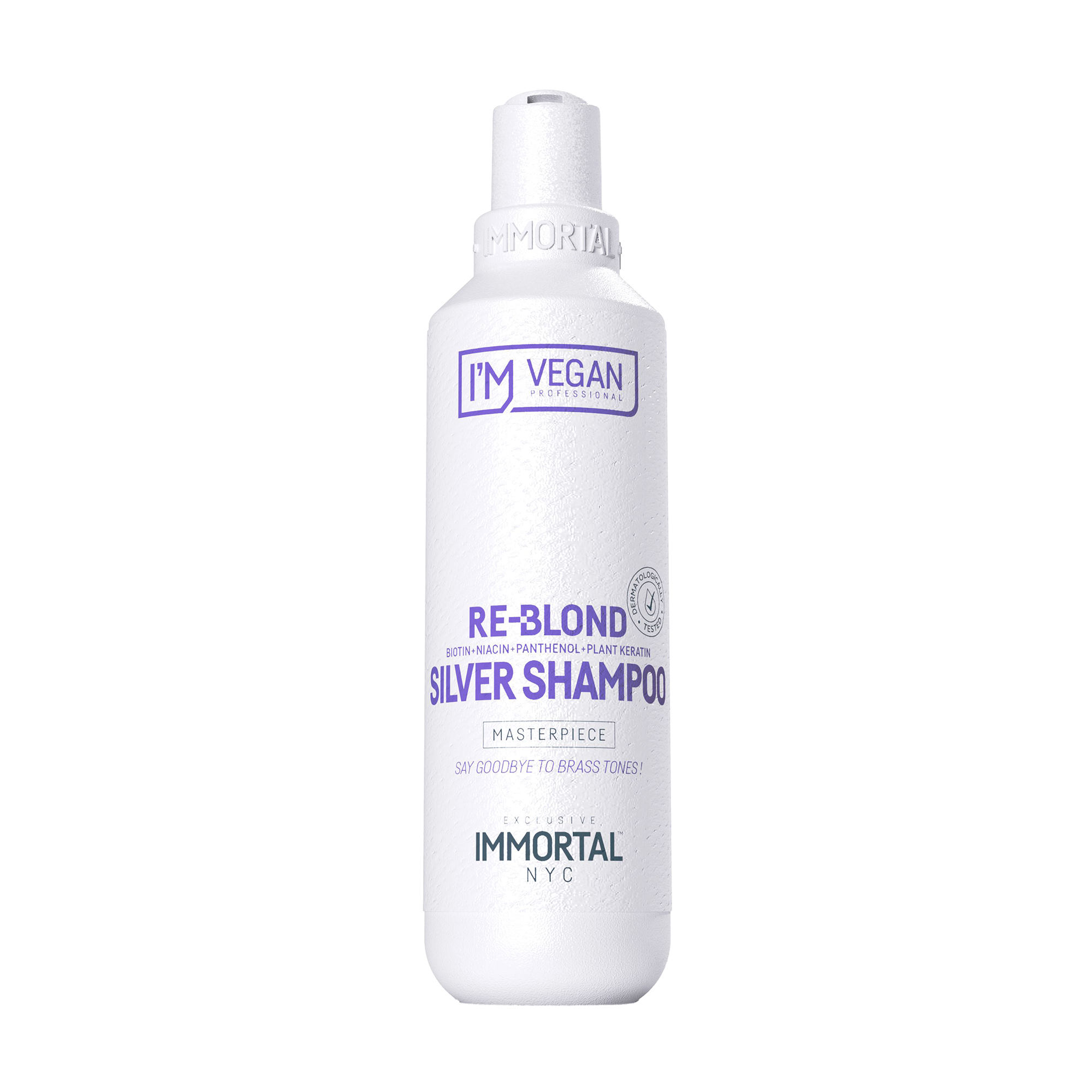 Уцінка! Шампунь Immortal NYC I'm Vegan Re-Bond Silver Shampoo проти небажаної жовтизни волосся, 250 мл