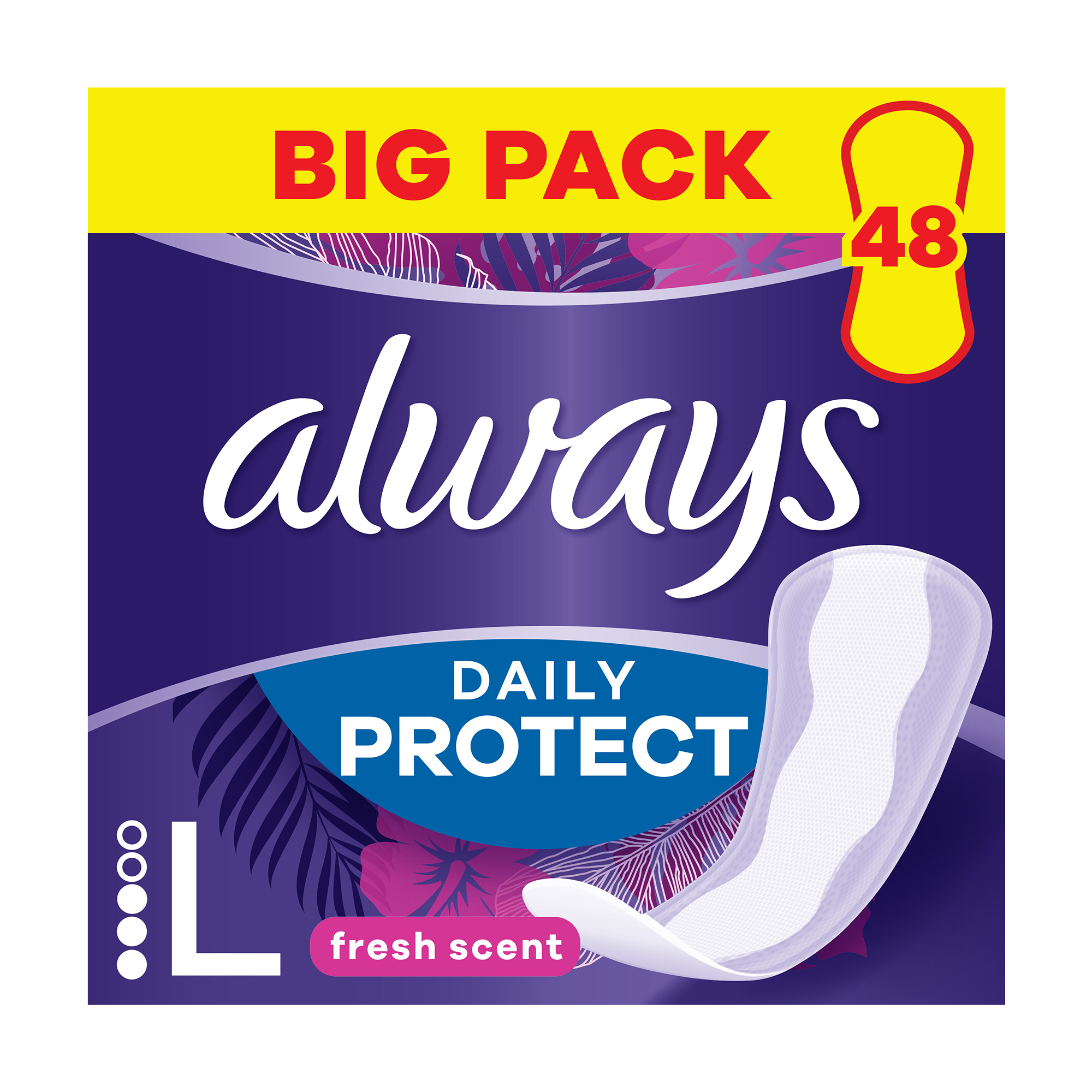 Уцінка!  Щоденні прокладки Always Daily Protect Long Свіжий аромат, 48 шт