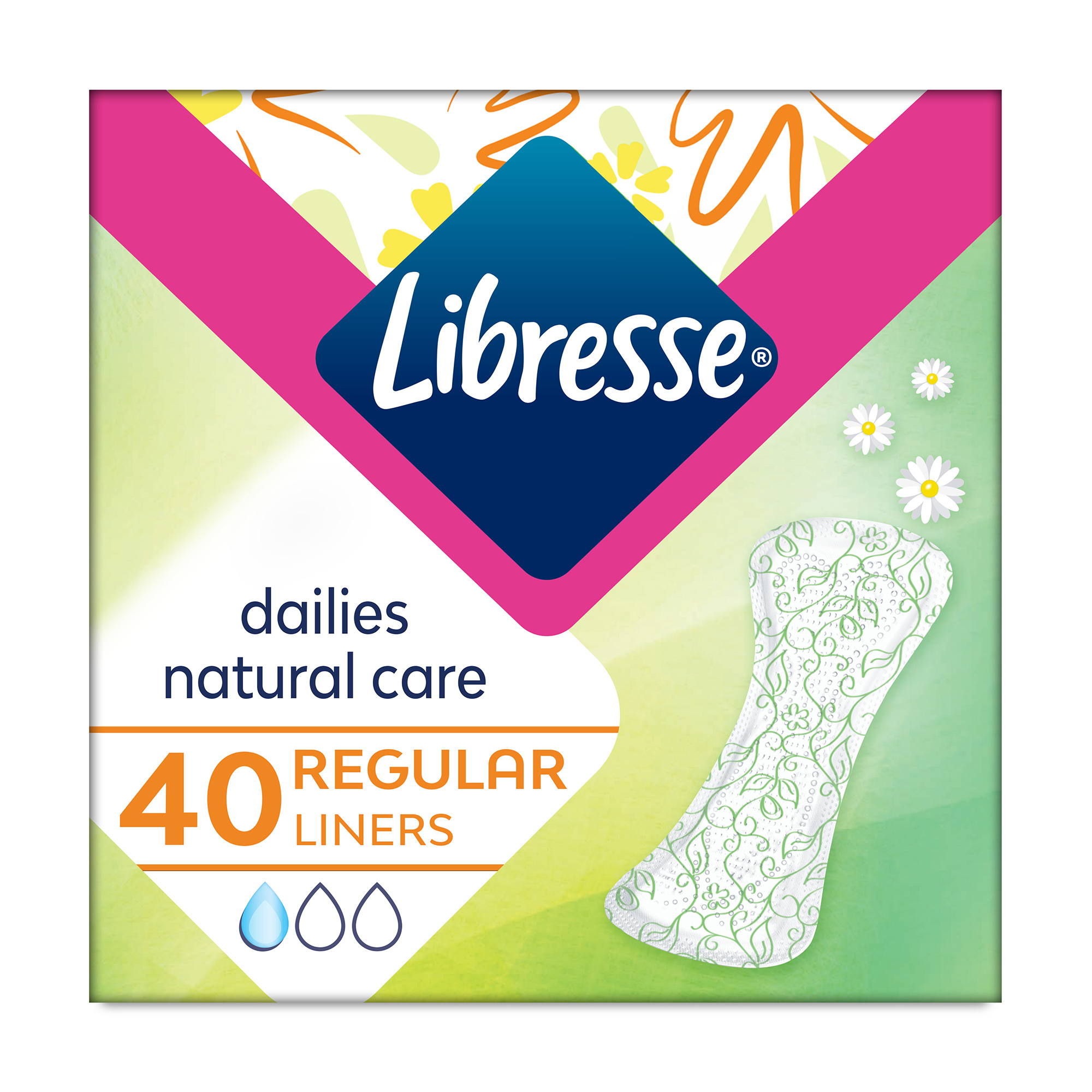 Уцінка! Щоденні прокладки Libresse Dailies Natural Care Normal з алое вера та ромашкою, 40 шт