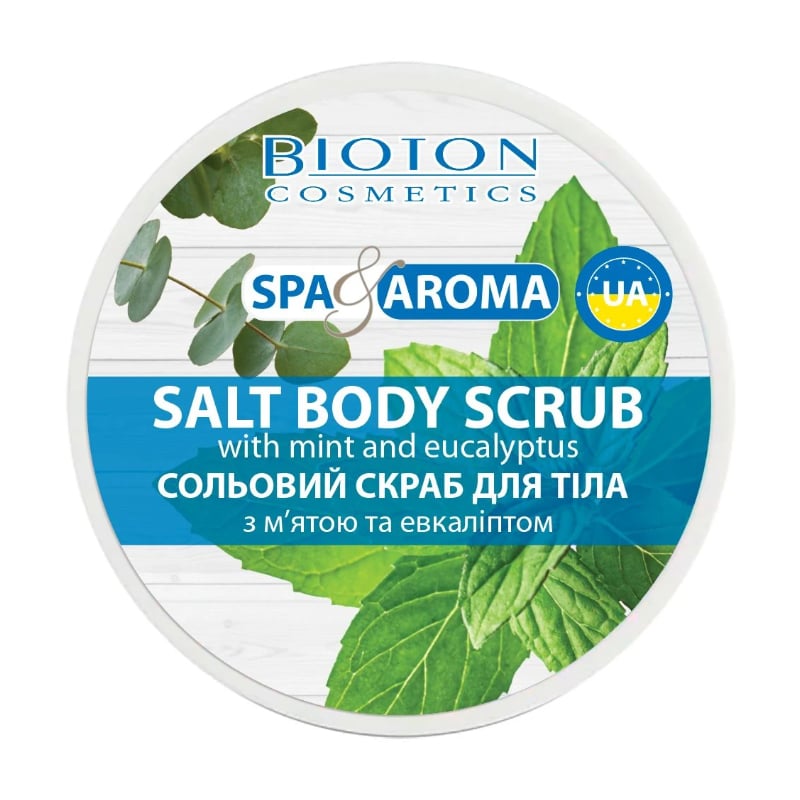 Уцінка! Сольовий скраб для тіла Bioton Cosmetics Spa &amp; Aroma Salt Body Scrub з м`ятою та евкаліптом, 250 мл