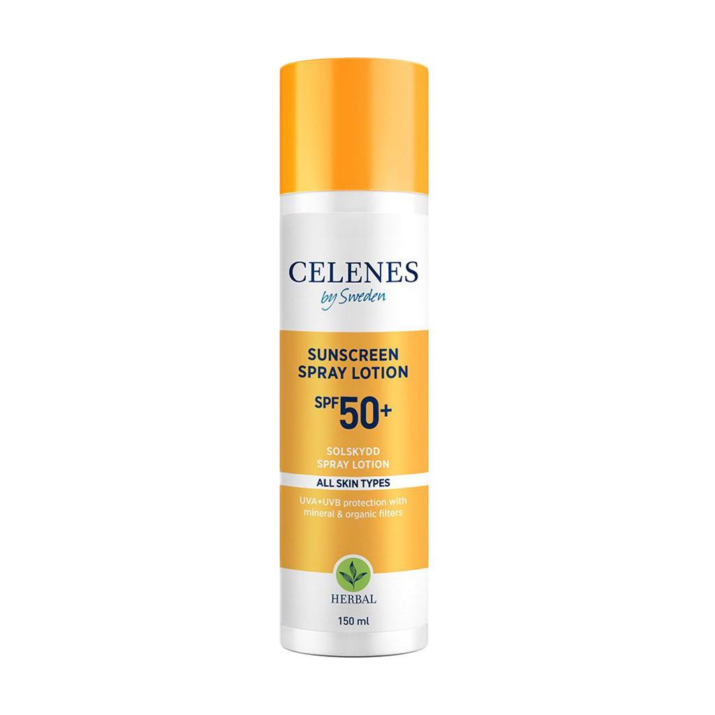 Уцінка! Сонцезахисний спрей-лосьйон для обличчя та тіла Celenes Herbal Sunscreen Spray Lotion SPF 50+ PA++++, 150 мл