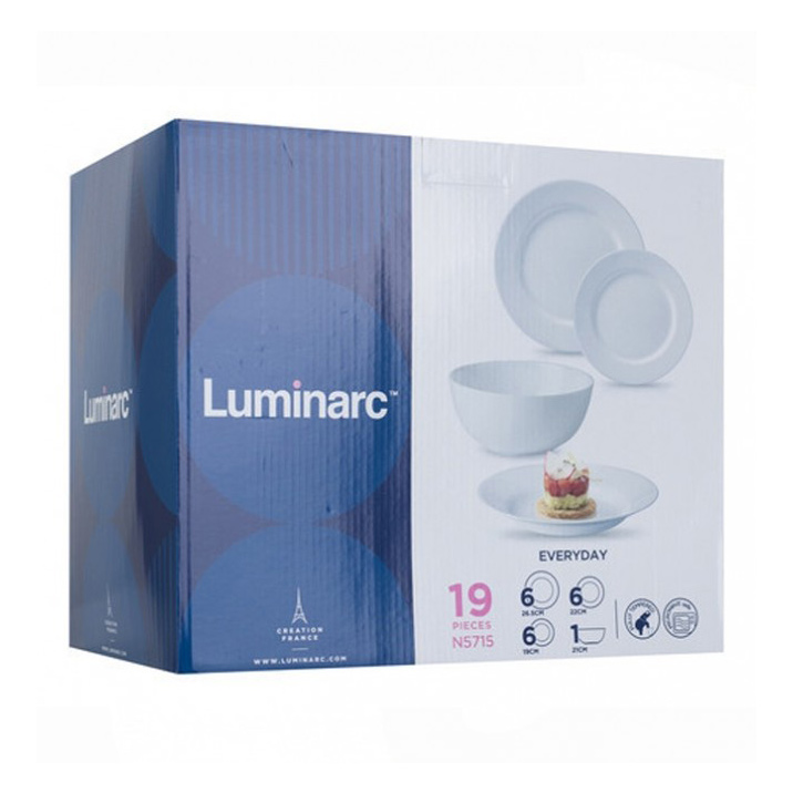 Уцінка! Столовий сервіз Luminarc Everyday білий, 19 предметів (G0567)