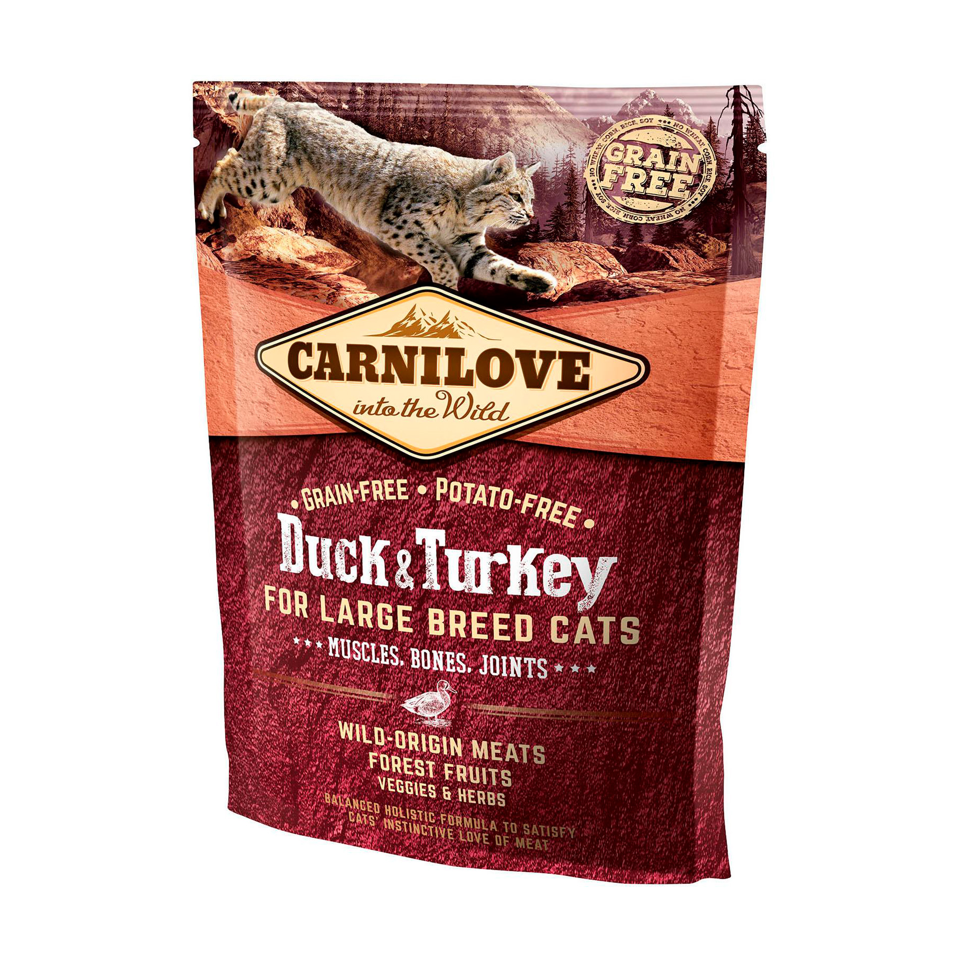 Уцінка! Сухий корм для дорослих кішок великих порід Carnilove Duck &amp; Turkey з качкою та індичкою, 400 г