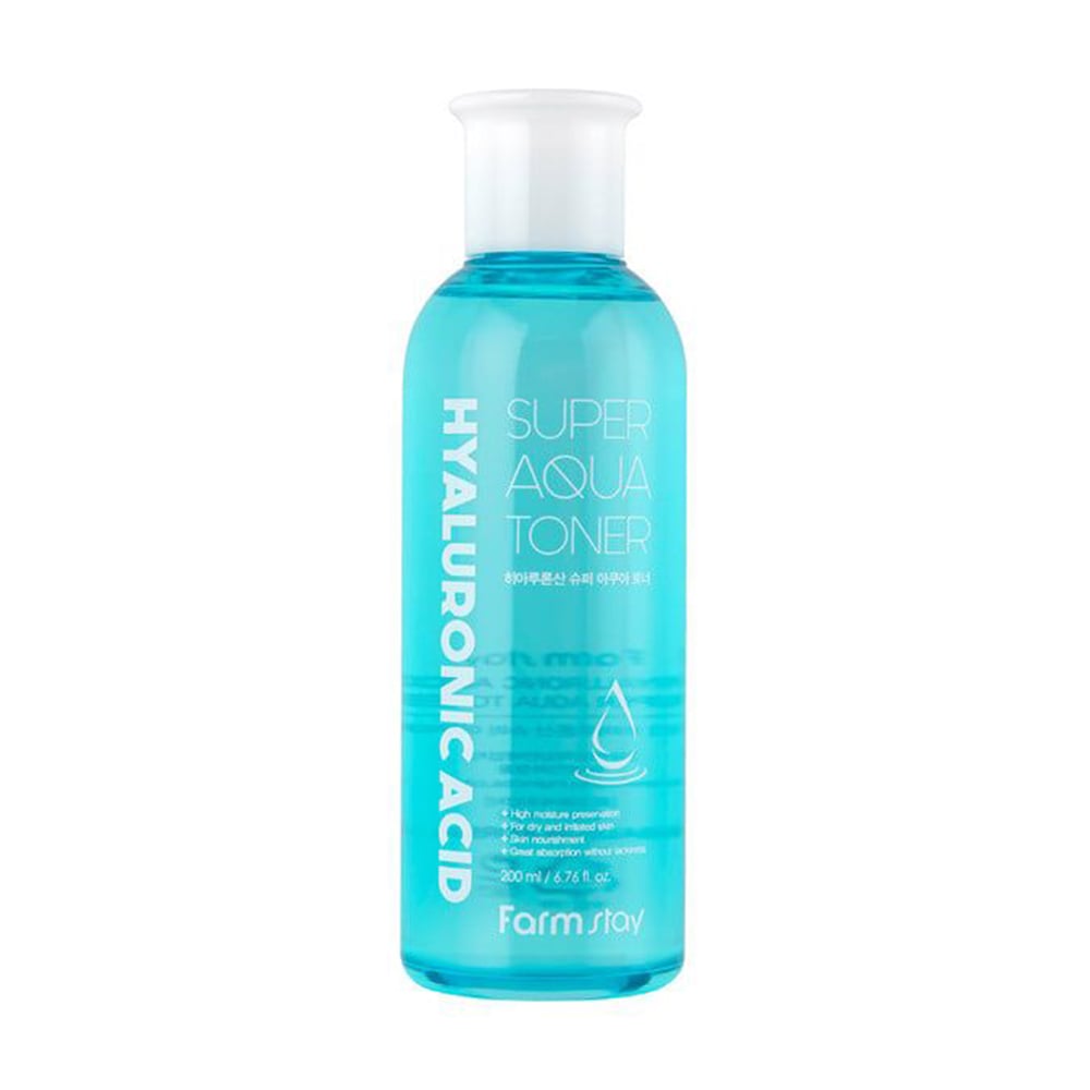 Уцінка! Суперзволожувальний тонер для обличчя FarmStay Hyaluronic Acid Super Aqua Toner з гіалуроновою кислотою, 200 мл