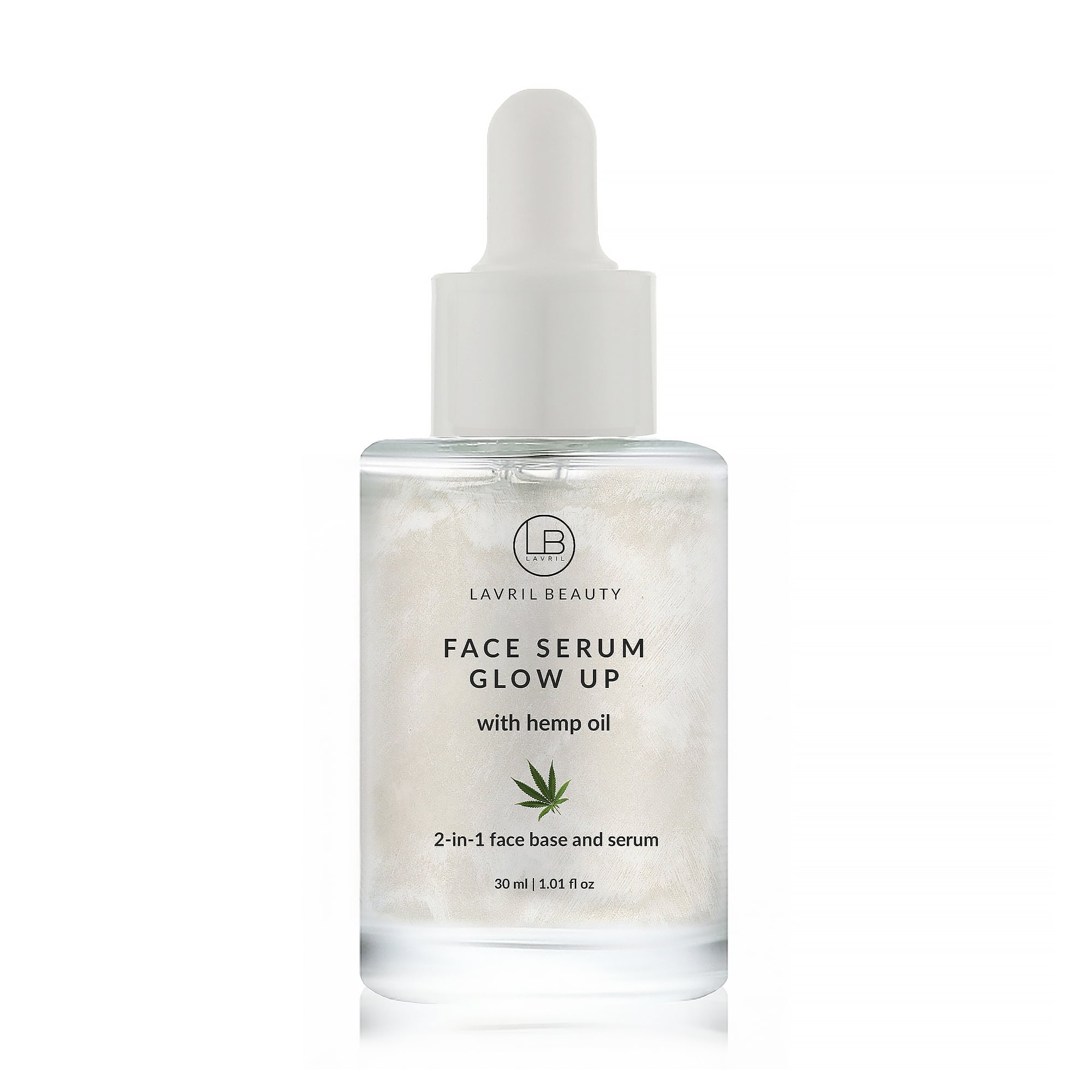 Уцінка! Сиворотка-праймер для обличчя 2 в 1 LAVRIL BEAUTY Face Serum Glow Up з олією конопель, 30 мл