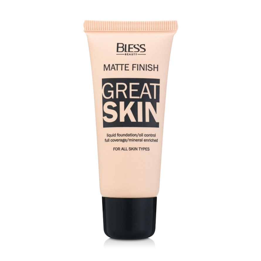 Уцінка! Тональний крем для обличчя Bless Beauty Great Skin Matte Finish 01 Light Beige, 30 мл